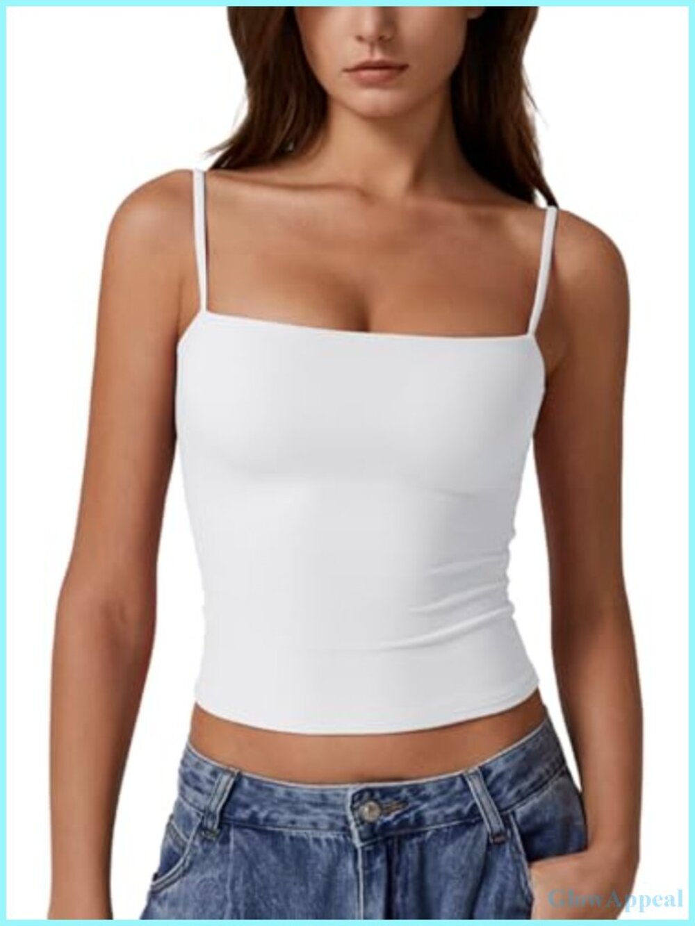 Double Lined Basic Tank Top Adjustable Spaghetti Strap Sleeveless Camisole
